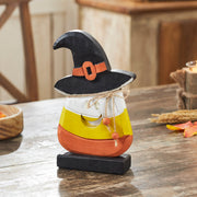 Halloween Wooden Candy Corn Tabletop Decor Trick or Treat Fall Seasonal Accent Rustic Holiday Display 10x6.25x2 Inches (3 Piece Bundle)