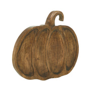 Rustic Dark Wood Pumpkin Fall Decorative Serving Tray Autumn Harvest Table Centerpiece Accent Decor 12 x 13.75 x 1 Inch (2 Piece Bundle)