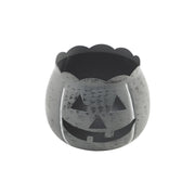 Decorative Halloween Jack O Lantern Candle Holder Antique Grey Fall Tabletop Decor 4.25x5.25x5.25 (2 Piece Bundle)