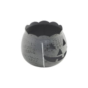 Decorative Halloween Jack O Lantern Candle Holder Antique Grey Fall Tabletop Decor 4.25x5.25x5.25 (2 Piece Bundle)