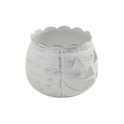 Antique White Jack O Lantern Candle Holder Halloween Fall Decor Centerpiece 6.25x7.5x7.5 Inch Spooky Tabletop Accent (2 Piece Bundle)