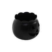 Black Jack O Lantern Halloween Votive Candle Holder, Fall Pumpkin Decor, 4.25x5.25x5.25 (2 Piece Bundle)