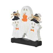 Spooky Halloween Wooden Ghoul Figurines 8.5x7.5x2 Inch Tabletop Decor (2 Piece Bundle)