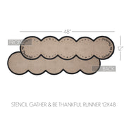 Harvest Blessings Fall Table Runner, Stenciled Gather & Be Thankful Farmhouse Thanksgiving Home Decor, 12x48 Inch (2 Piece Bundle)