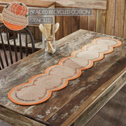 Harvest Blessings Natural Stenciled Pumpkin Table Runner 12x60in Fall Autumn Farmhouse Kitchen & Dining Decor (2 Piece Bundle)