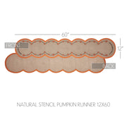 Harvest Blessings Natural Stenciled Pumpkin Table Runner 12x60in Fall Autumn Farmhouse Kitchen & Dining Decor (2 Piece Bundle)