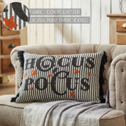 Hocus Pocus Fringed Decorative Accent Lumbar Throw Pillow, Textured Home Decor for Living Room Bedroom, 14x20 Inch Rectangular (2 Piece Bundle)