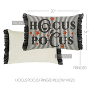 Hocus Pocus Fringed Decorative Accent Lumbar Throw Pillow, Textured Home Decor for Living Room Bedroom, 14x20 Inch Rectangular (2 Piece Bundle)