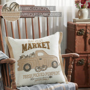 Autumn Fall Farmhouse Pumpkin Truck Decorative Throw Pillow 18x18 Home Accent (2 Piece Bundle)