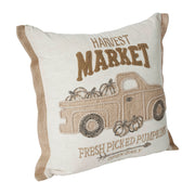 Autumn Fall Farmhouse Pumpkin Truck Decorative Throw Pillow 18x18 Home Accent (2 Piece Bundle)
