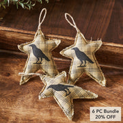 Raven Harvest Primitive Star Bowl Filler Set of 3 (4x3in) Rustic Farmhouse Country Home Decor Accents (6 Piece Bundle)