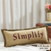 Raven Harvest Simplify Farmhouse Rustic Decorative Lumbar Throw Pillow, 5x15 Inch (2 Piece Bundle)