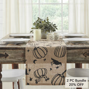 Raven Harvest Rustic Farmhouse Natural Burlap Jute Table Runner 12x48 Woven Home Decor (2 Piece Bundle)