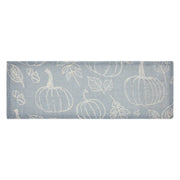 Grey Pumpkin Silhouette Fall Table Runner 8x24 Autumn Harvest Decorative Dining & Coffee Table Accent (2 Piece Bundle)