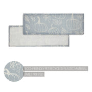Grey Pumpkin Silhouette Fall Table Runner 8x24 Autumn Harvest Decorative Dining & Coffee Table Accent (2 Piece Bundle)