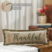 Harvest Blessings Thankful Decorative Fall Throw Pillow Autumn Home Decor Accent Cushion 5x15 Inch (2 Piece Bundle)