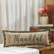 Harvest Blessings Thankful Decorative Fall Throw Pillow Autumn Home Decor Accent Cushion 5x15 Inch (2 Piece Bundle)