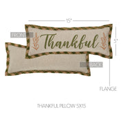 Harvest Blessings Thankful Decorative Fall Throw Pillow Autumn Home Decor Accent Cushion 5x15 Inch (2 Piece Bundle)