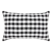 Annie Farmhouse Fall Decor Throw Pillow, Black Check Pumpkin Be Thankful Accent Pillow 14x22 (2 Piece Buy One, Get One Free Bundle)