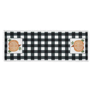 Annie Black Check Pumpkin Fall Harvest Farmhouse Table Runner 8x24 Inch Buffalo Plaid (2 Piece Buy One, Get One Free Bundle)