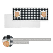 Annie Black Check Pumpkin Fall Harvest Farmhouse Table Runner 8x24 Inch Buffalo Plaid (2 Piece Buy One, Get One Free Bundle)