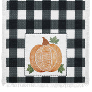 Annie Black Check Pumpkin Fall Harvest Farmhouse Table Runner 8x24 Inch Buffalo Plaid (2 Piece Buy One, Get One Free Bundle)
