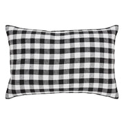 Annie Black Check Farmhouse Fall Harvest Pumpkin Patch Lumbar Throw Pillow 14x22 (2 Piece Buy One, Get One Free Bundle)