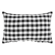 Annie Black Buffalo Check Pumpkin Ruffle Accent Pillow 14x22 Farmhouse Fall Home Decor (2 Piece Buy One, Get One Free Bundle)