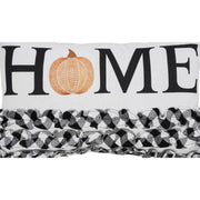 Annie Black Buffalo Check Pumpkin Ruffle Accent Pillow 14x22 Farmhouse Fall Home Decor (2 Piece Buy One, Get One Free Bundle)
