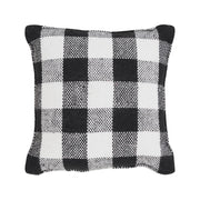 Farmhouse Fall Black & White Buffalo Check Pumpkin Accent Pillow 6x6 Inch (2 Piece Buy One, Get One Free Bundle)