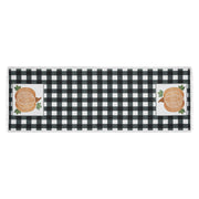 Annie Black Check Buffalo Plaid Pumpkin Harvest Table Runner Farmhouse Fall Holiday Kitchen Dining Home Decor, 12x36 Inches (2 Piece Buy One, Get One Free Bundle)