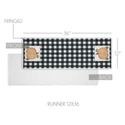 Annie Black Check Buffalo Plaid Pumpkin Harvest Table Runner Farmhouse Fall Holiday Kitchen Dining Home Decor, 12x36 Inches (2 Piece Buy One, Get One Free Bundle)
