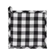 Annie Black & White Buffalo Check Pumpkin Trivet 8x8 inch Farmhouse Fall Kitchen Hot Pad (2 Piece Buy One, Get One Free Bundle)