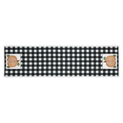 Farmhouse Black White Buffalo Plaid Pumpkin Table Runner 12x48 Inch Fall Autumn Harvest Kitchen Dining Decor (2 Piece Buy One, Get One Free Bundle)