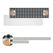 Farmhouse Black White Buffalo Plaid Pumpkin Table Runner 12x48 Inch Fall Autumn Harvest Kitchen Dining Decor (2 Piece Buy One, Get One Free Bundle)