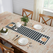 Farmhouse Black White Buffalo Plaid Pumpkin Table Runner 12x48 Inch Fall Autumn Harvest Kitchen Dining Decor (2 Piece Buy One, Get One Free Bundle)