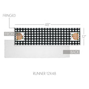 Farmhouse Black White Buffalo Plaid Pumpkin Table Runner 12x48 Inch Fall Autumn Harvest Kitchen Dining Decor (2 Piece Buy One, Get One Free Bundle)