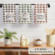 Bountifall Fall Harvest Kitchen Tea Towels Set of 3 (19x28 Inch) Autumn Decorative Dish Towels (6 Piece Buy One, Get One Free Bundle)