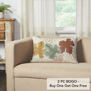 Bountifall Leaves Autumn Botanical Decorative Accent Throw Pillow 14x22 For Couch Sofa Bed (2 Piece Buy One, Get One Free Bundle)
