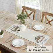 Bountifall Autumn Blessings Decorative Table Runner 12x36 Inch Fall Harvest Thanksgiving Home Decor Fabric Accent (2 Piece Buy One, Get One Free Bundle)