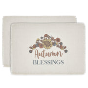 Bountifall Autumn Blessings Farmhouse Fall Harvest Cotton Placemat Set of 2, 13x19 (4 Piece Buy One, Get One Free Bundle)