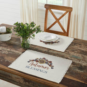 Bountifall Autumn Blessings Farmhouse Fall Harvest Cotton Placemat Set of 2, 13x19 (4 Piece Buy One, Get One Free Bundle)