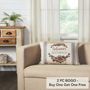 Bountifall Autumn Blessings Fall Harvest Lumbar Throw Pillow 14x22 Seasonal Home Decor Accent (2 Piece Buy One, Get One Free Bundle)