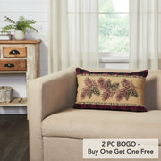 Connell Pinecone Decorative Throw Pillow 14x22, Rustic Woodland Lumbar Accent Cushion for Home Decor (2 Piece Buy One, Get One Free Bundle)