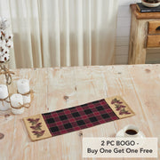 Connell Pinecone Table Runner, Rustic Cabin Lodge Forest Decor, Small 8x24 inch Accent Mat for Kitchen (2 Piece Buy One, Get One Free Bundle)