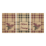 Connell Pinecone Plaid Cotton Kitchen & Dish Towel Set, 3 Absorbent Rustic Farmhouse Lodge Decor Tea Towels, 19x28 Inch (6 Piece Buy One, Get One Free Bundle)