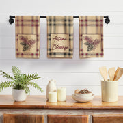Connell Pinecone Plaid Cotton Kitchen & Dish Towel Set, 3 Absorbent Rustic Farmhouse Lodge Decor Tea Towels, 19x28 Inch (6 Piece Buy One, Get One Free Bundle)