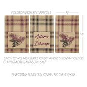 Connell Pinecone Plaid Cotton Kitchen & Dish Towel Set, 3 Absorbent Rustic Farmhouse Lodge Decor Tea Towels, 19x28 Inch (6 Piece Buy One, Get One Free Bundle)