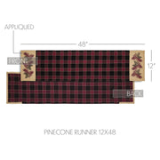 Connell Rustic Pinecone Fall Table Runner 12x48 Inch Holiday Decorative Home Decor (2 Piece Buy One, Get One Free Bundle)