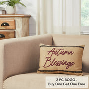 Decorative Throw Pillow Connell Autumn Blessings 9.5x14in Fall Harvest Seasonal Home Decor Accent Pillow (2 Piece Buy One, Get One Free Bundle)